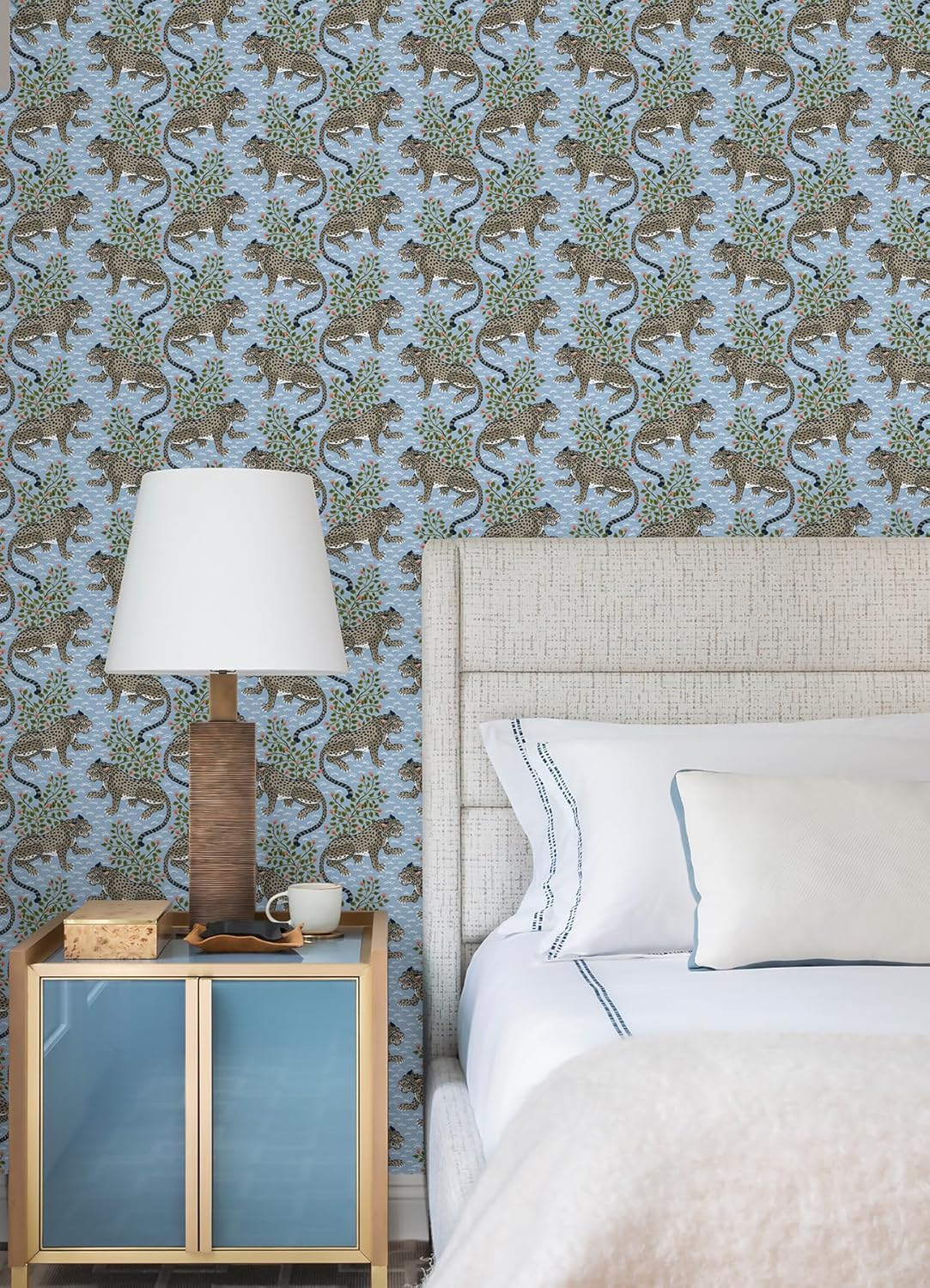 Light Blue Bagheera Peel and Stick Wallpaper