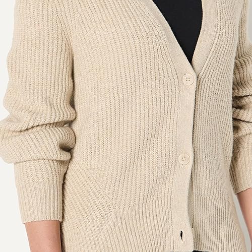 Vista 5 de Tienda Essentials Cárdigan tipo blusón acanalado suave al tacto para mujer