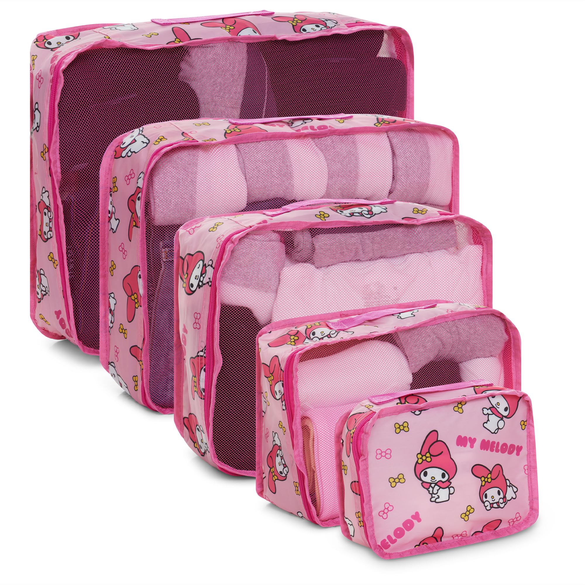 Sanrio's Hello Kitty Packing Cubes - 5 Piece Packing Cube Bags - Travel Essentials - Suitcase Luggage Organizer Set - Hello Kitty and Friends, My