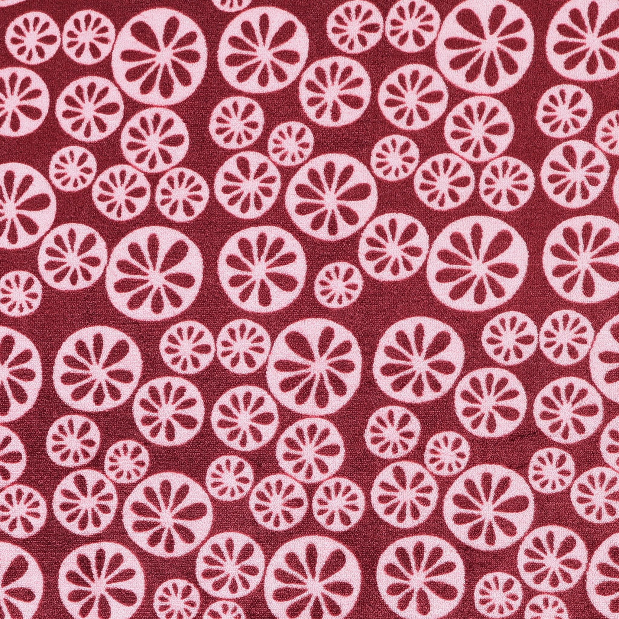 MOOK FABRICSFleece Flannel Circle Flower, Fuschia 12 Yard Bolt