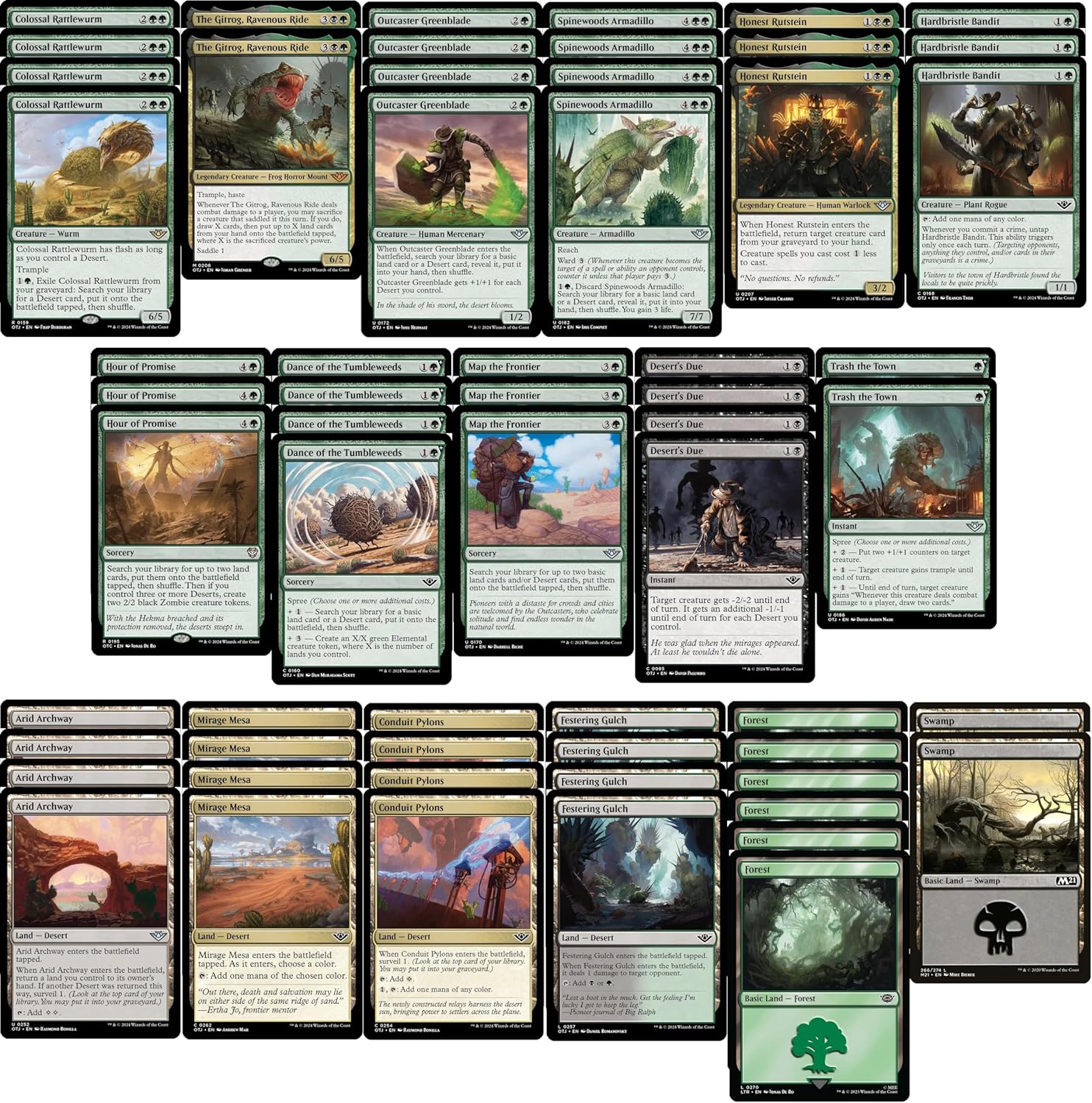Elite Desert Ramp MTG Deck - Huge Creatues - Golgari Black Green - Modern Legal - Custom Built - Magic The Gathering - MTG - 60 Card!