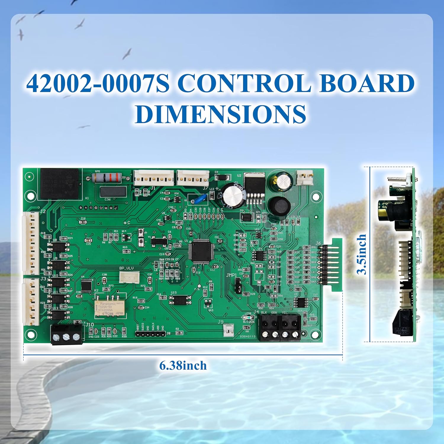 42002-0007S, 461105 Control Board - 8 Pins, Compatible with Mastertemp, Mastertemp 125 and Sta-Rite Max-E-Therm Pool and Spa Heater