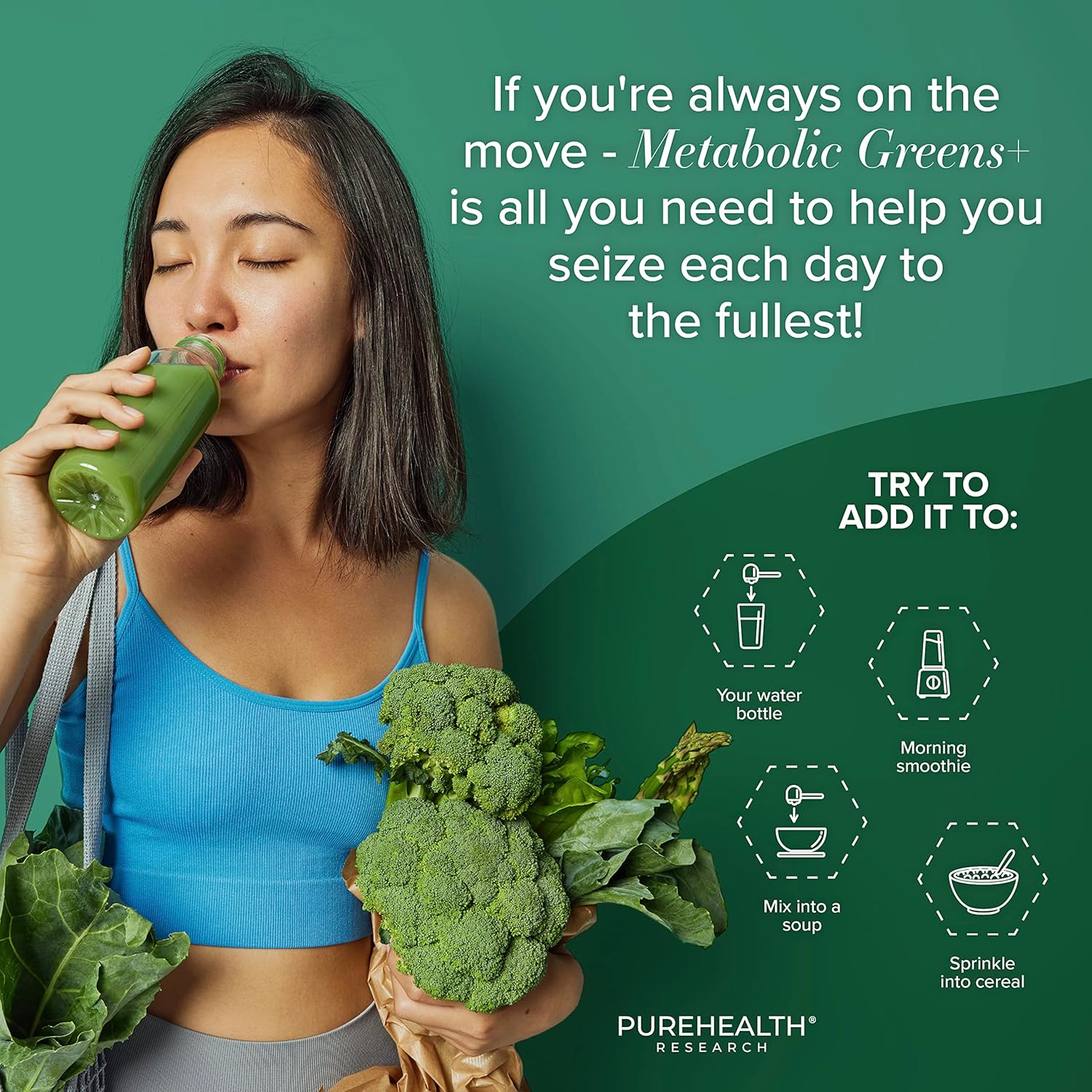 PureHealth Research Polvo superalimentario de Greens para promover la