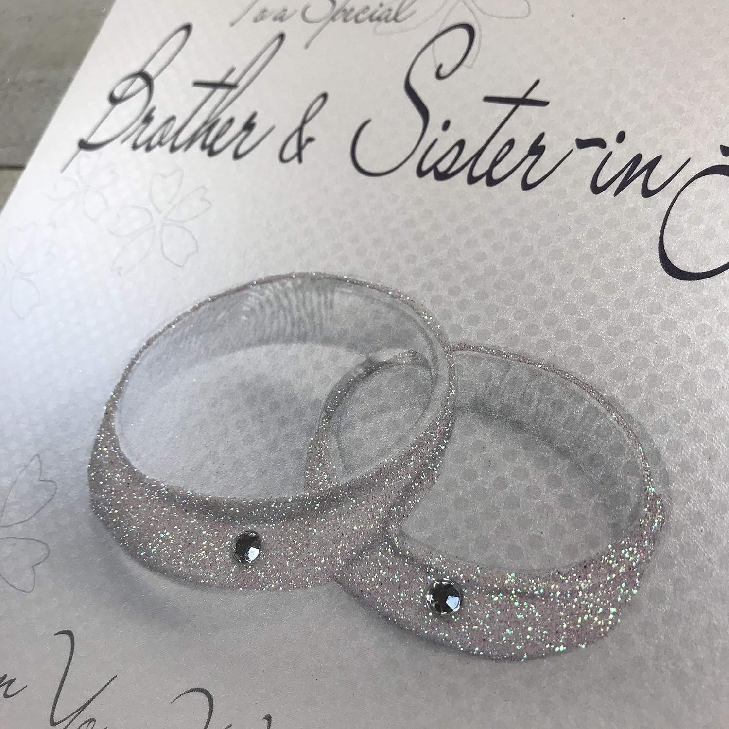 white cotton cards To A Special Brother and Sister-in-Law on Your Wedding Day Handmade Large Wedding Card Rings, XLWB10 - Image 4