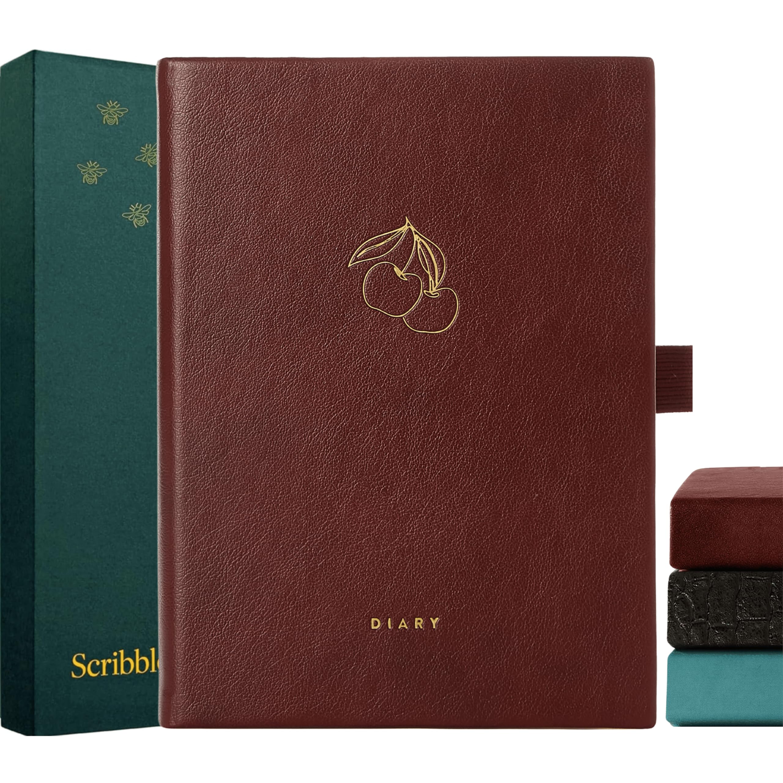 Scribble & Dot 2026 A6 Diary A6 Week to View runs Jan'26-Dec'26 | Small Luxury with Tabs, Trackers, Notes & More for Busy Schedules (Cherry Mixed)