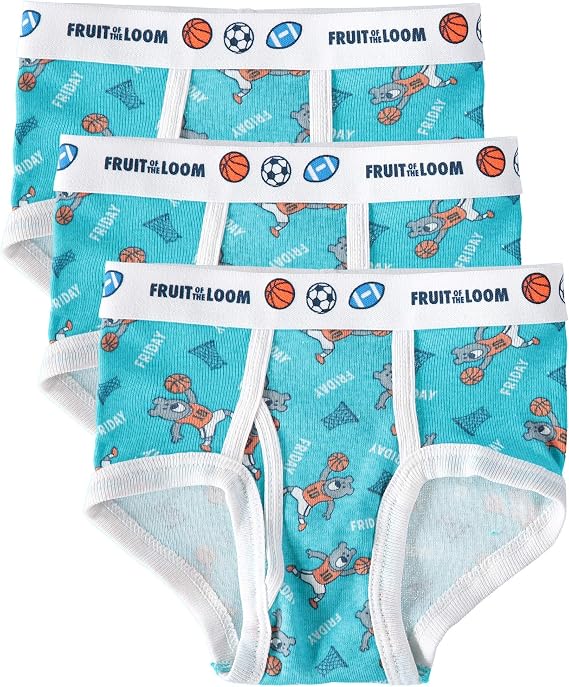 Fruit of the Loom Boys' Tag Free Cotton Briefs Underwear (Assorted Colors)