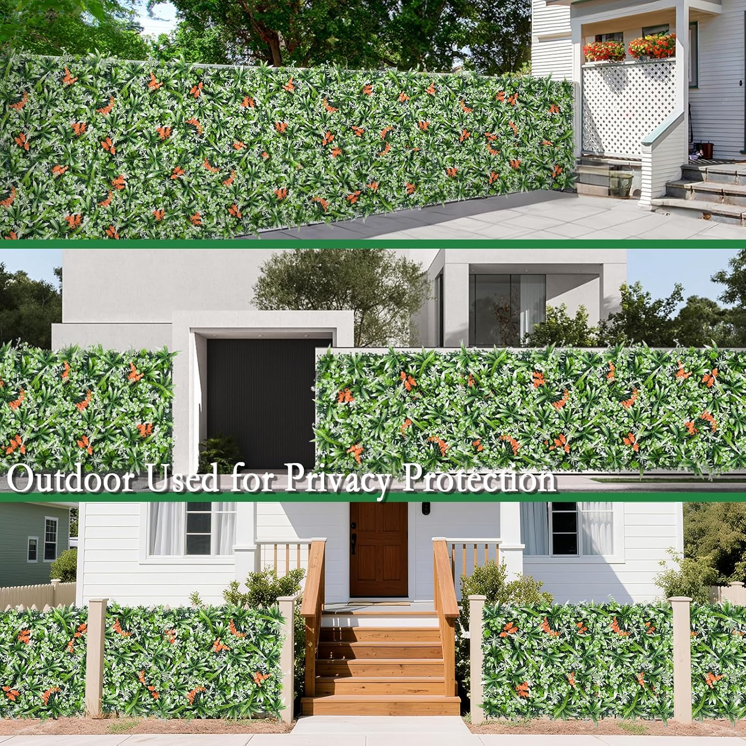 Greenery Wall Panels, 20"x20" 12PCS UV Protected Fake Grass Backdrop Privacy Fence Screen, Artificial Hedges for Outdoors Indoors Green Decor