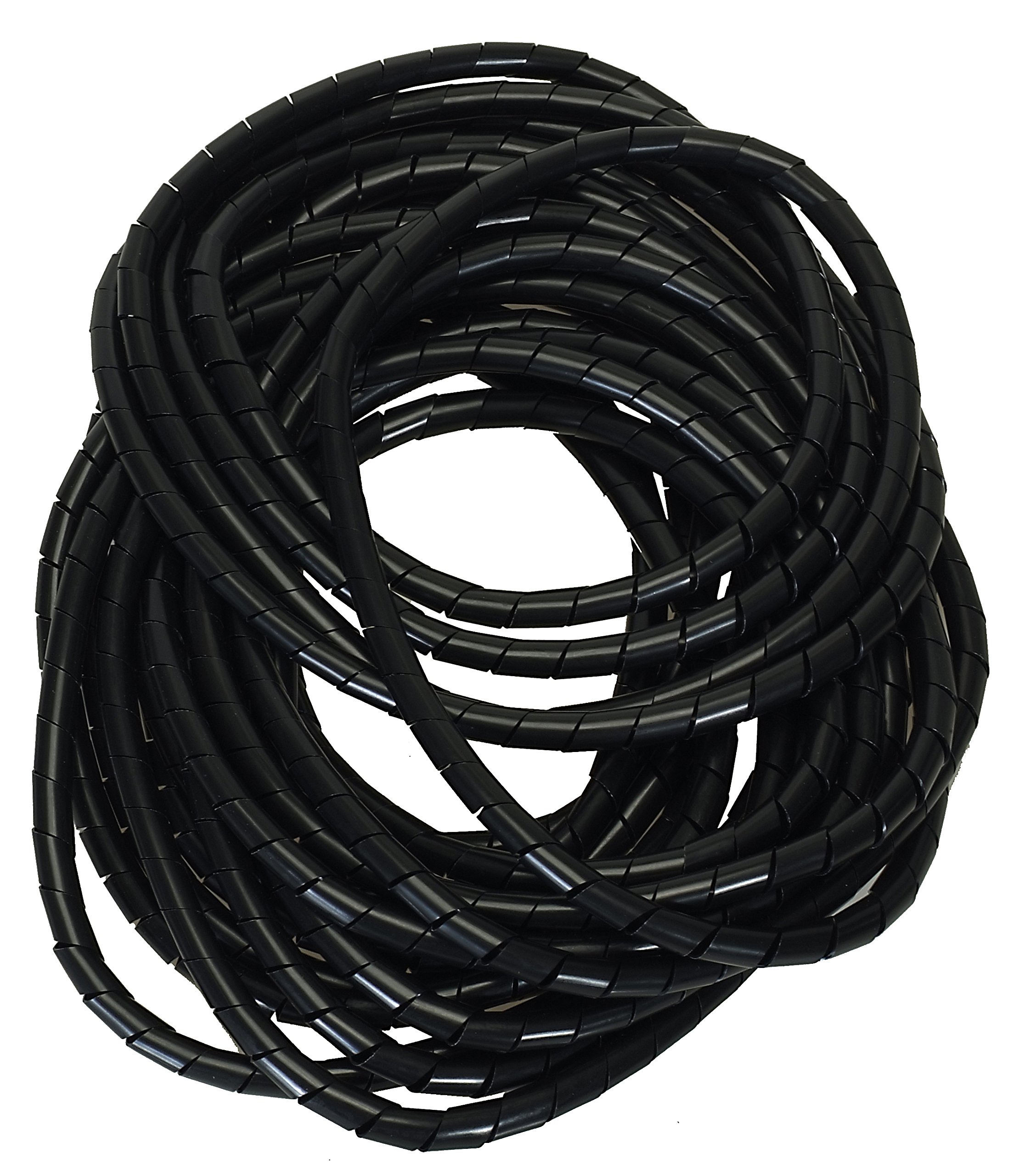 Alkan Kabelspirale schwarz Bündelbereich Ø 4-50 mm 10 m | Schwarzer Kabelschutz, flexible Kabelspirale/Spiralband zur Kabelbündelung für PC, Büro, Werkstatt & Haushalt