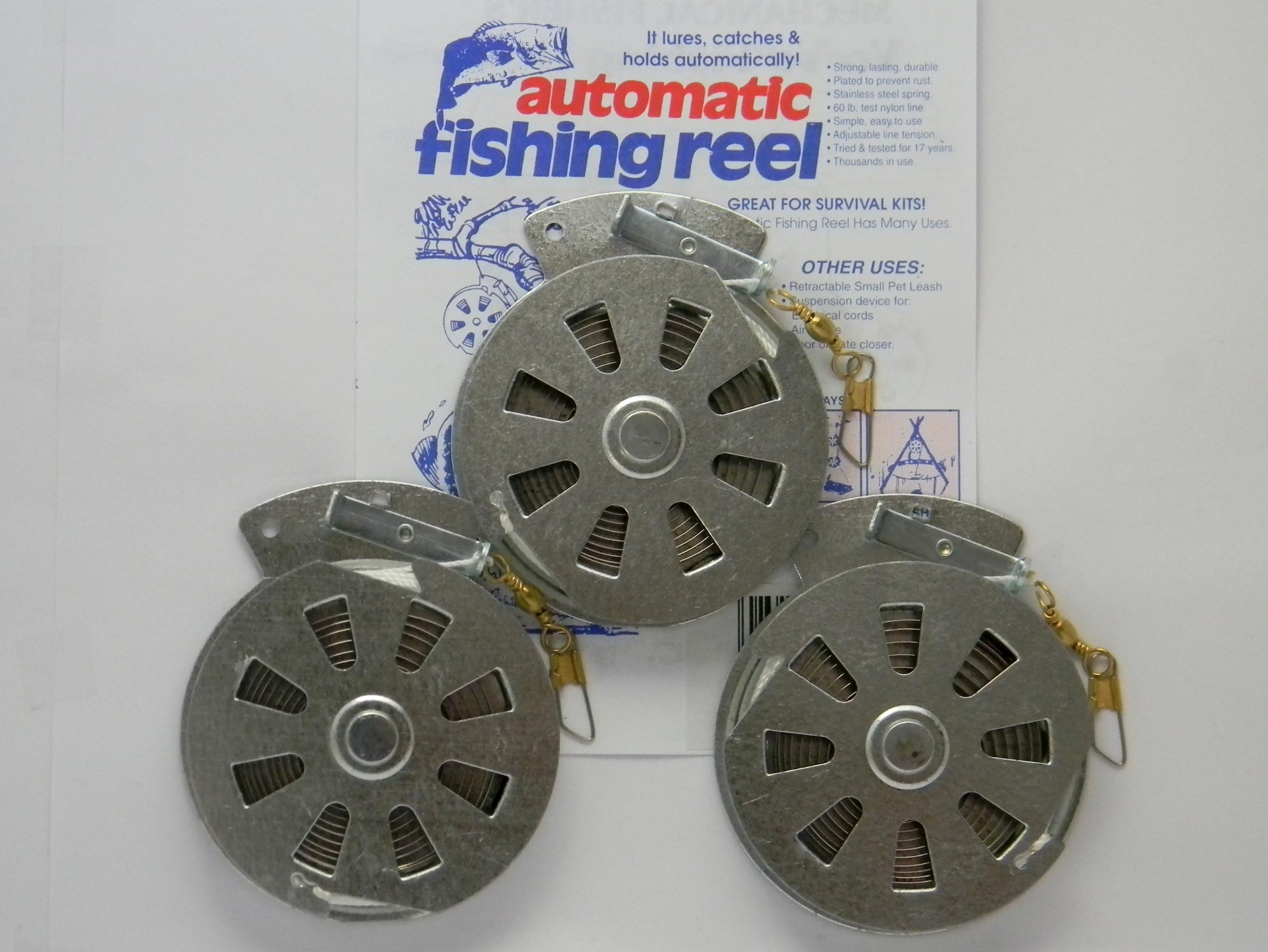 Yo Yo Reel3 Mechanical Fisher's Fishing -Package of 3 - Fish Trap -(Flat Trigger Model) .1 Pack