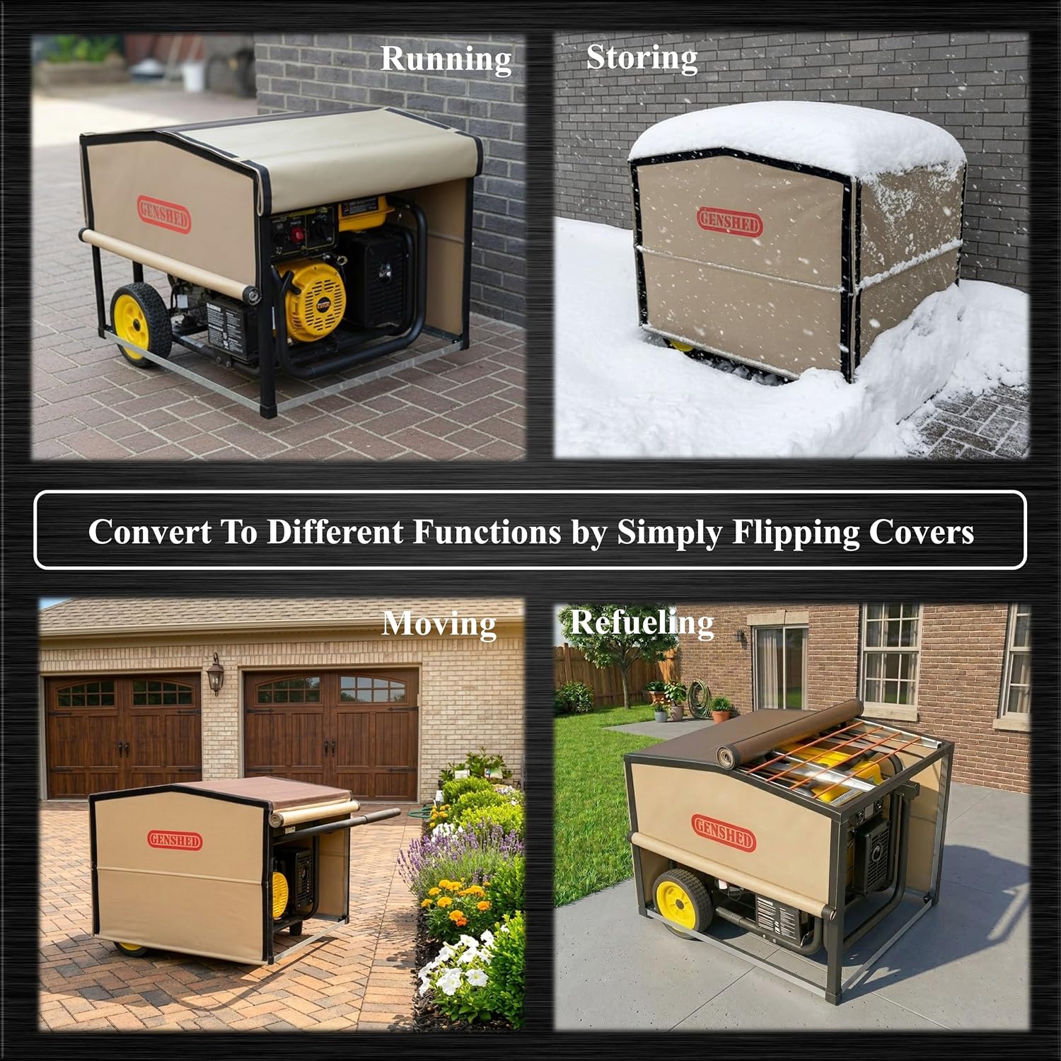 Generator Shed For Storing & Running Generator Outdoor - Combining Generator Covers While Running & Generator Covers for Outside Storage into one (GCE) image 5