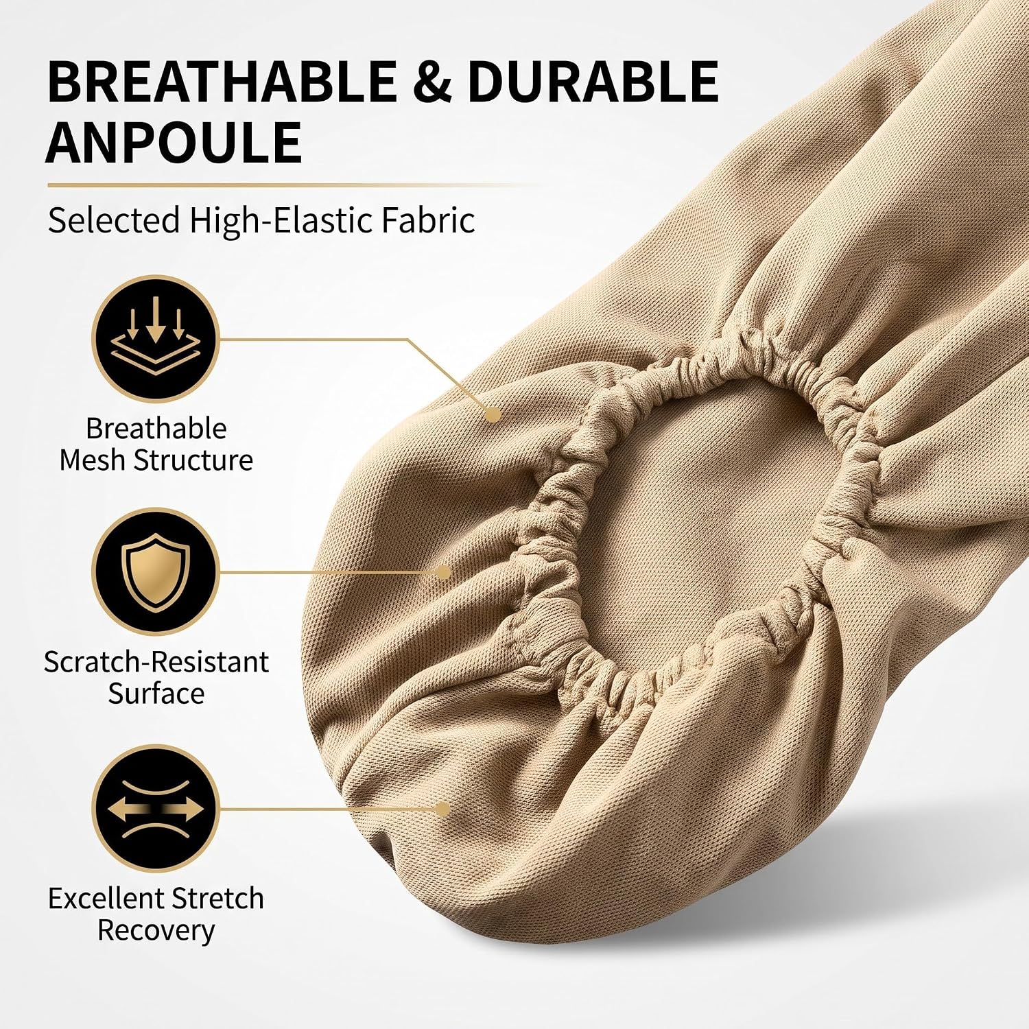 2 PCS Car Front Seat Armrest Covers, Stretch Breathable Cloth Arm Rest Cover Pad, Anti-scratch Wear-resistant Interior Replacement Accessories, Universal for Most Cars, Trucks, SUVs (Beige) image 5
