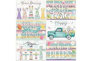 Set of 6 Spring Bunny Easter Washable Placemats