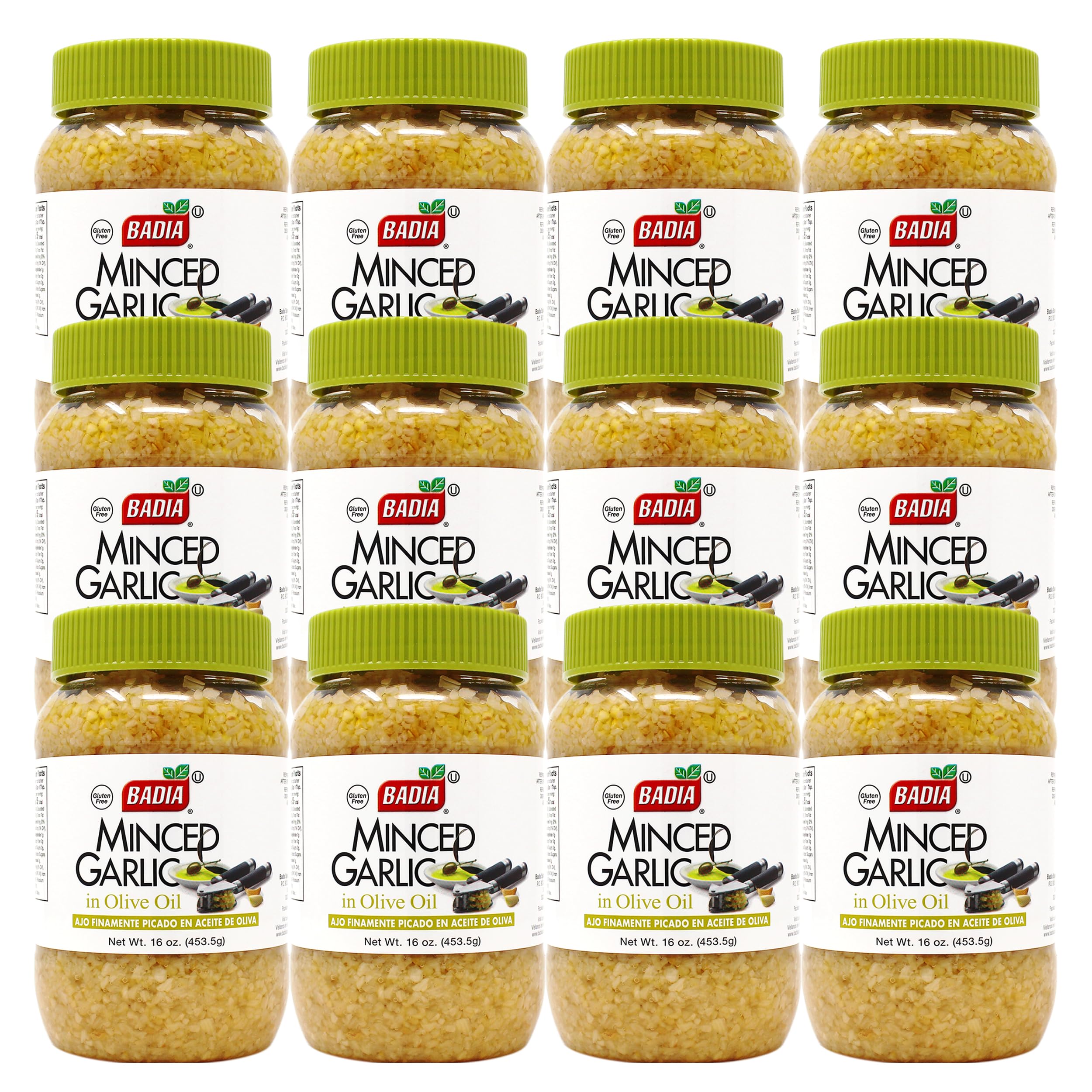 Minced Garlic in Olive Oil by Badia – 16 Ounce (Pack of 12), Pack of 12