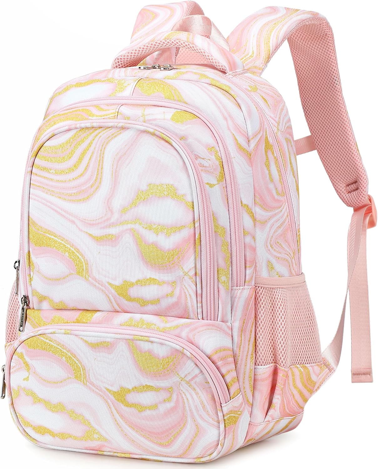abshoo Marble Lightweight Kids Backpack For School Girls Elementary Kindergarten Bookbag School Bags (Marble PINK-B) - Image 2