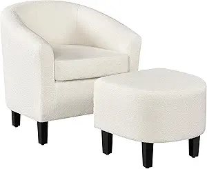 Yaheetech Accent Chair and Ottoman Set