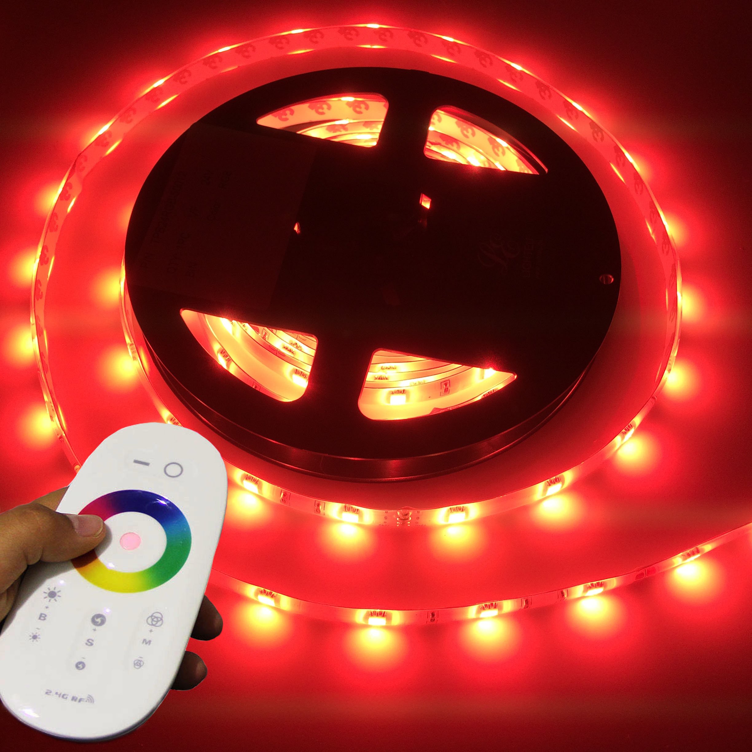 LIGHTEU, Juego de tiras LED RGB profesionales de 5 metros, 12 V (60 LED/m, IP65) para barco, yate, incluye controlador, WiFi, 2,4 G RF touch mando a distancia