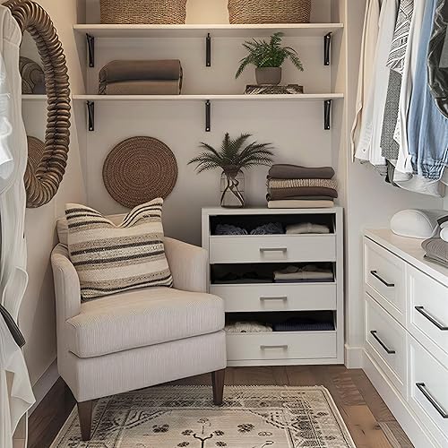 Miniatura 3 de BOLUO Cajones de armario blancos con 3 cajones para organizadores de clóset y almacenamiento de dormitorio dormitorio moderno