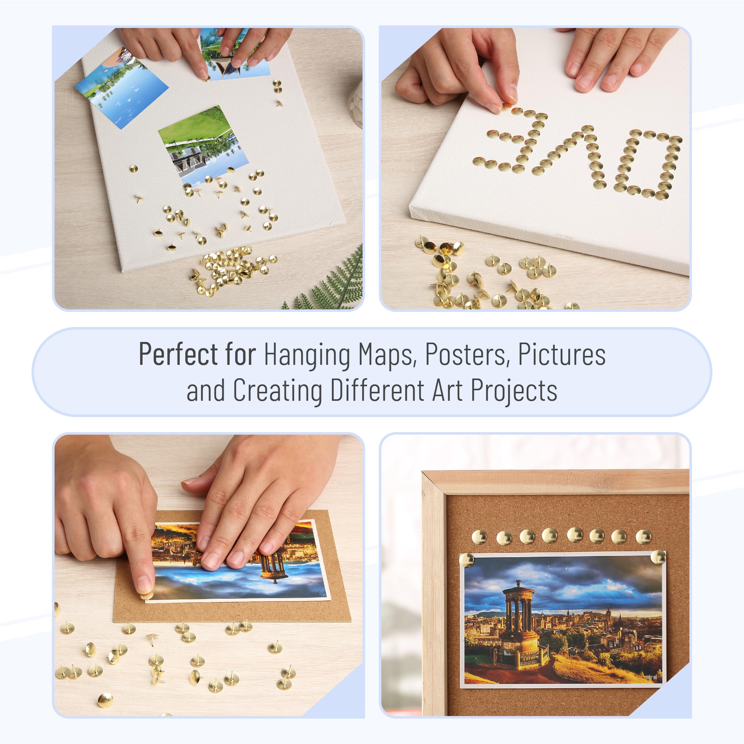 Mr. Pen- Thumb Tacks, 500 Pack, Gold, Flat Thumb Tacks, Metal Push Pins, Thumbtacks for Bulletin Board - Image 3