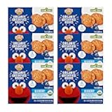 Organic Kids Snacks, Sesame Street Toddler Snacks, Organic Breakfast Biscuits for Kids 2 Years and Older, Blueberry, 5 Packs of 2 Biscuits per Box (Pack of 6)