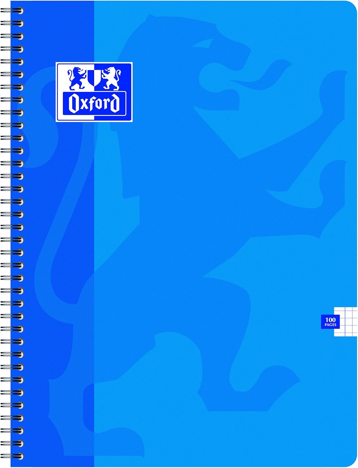 Oxford School Pack of 10 Spiral-Bound Notebook with Small 5 x 5 Squares 24 x 32 cm - 100 Pages-Assorted Colours