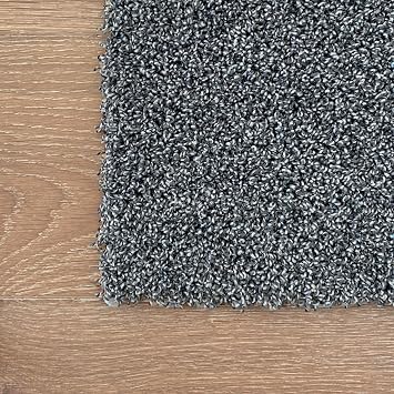 [8" x 8" Sample] Atelier Luxury Carpet Tiles/Squares - Plush - Dark Gray - DIY Installation, Seamless Appearance, High-Density Padding, Machine Washable