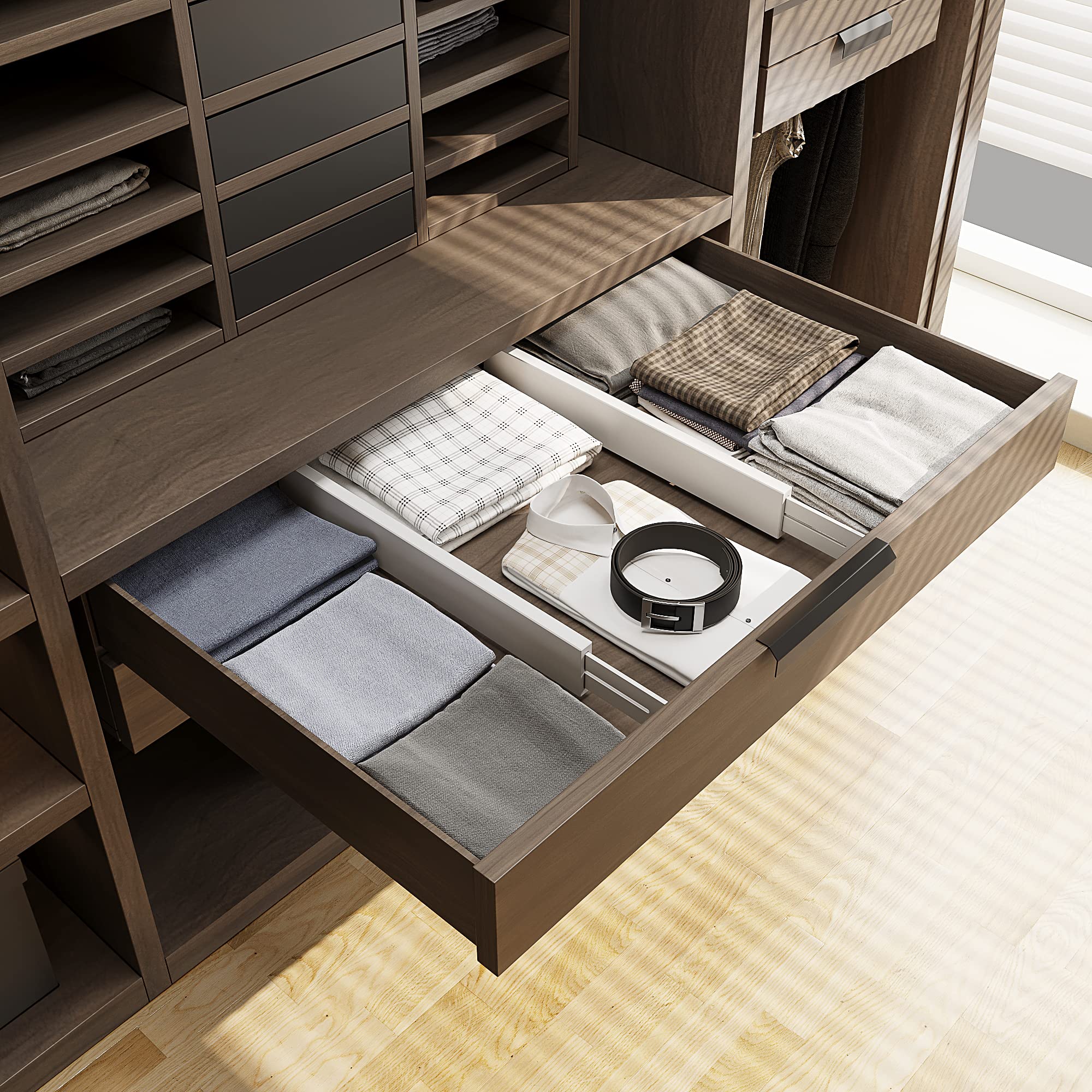 BAMEOS Drawer Dividers Bamboo Separators Organization Expandable