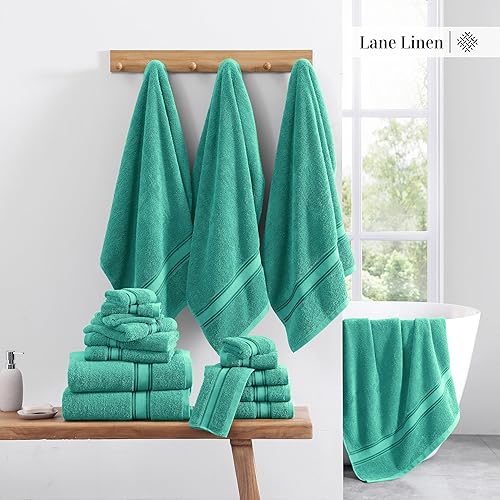 Miniatura 5 de LANE LINEN - Juego de 18toallas de lujo de 100% algodón, toallas de baño de secado rápido, supersuaves y muy absorbentes, 6toallas de baño, 6toallas