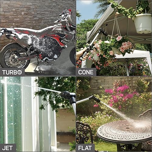 Miniatura 3 de Eden 94621 PRO Varita de riego turbo de 4 patrones de metal de 18 pulgadas con control de pulgar con kit de inicio de conexión rápida, cabezal