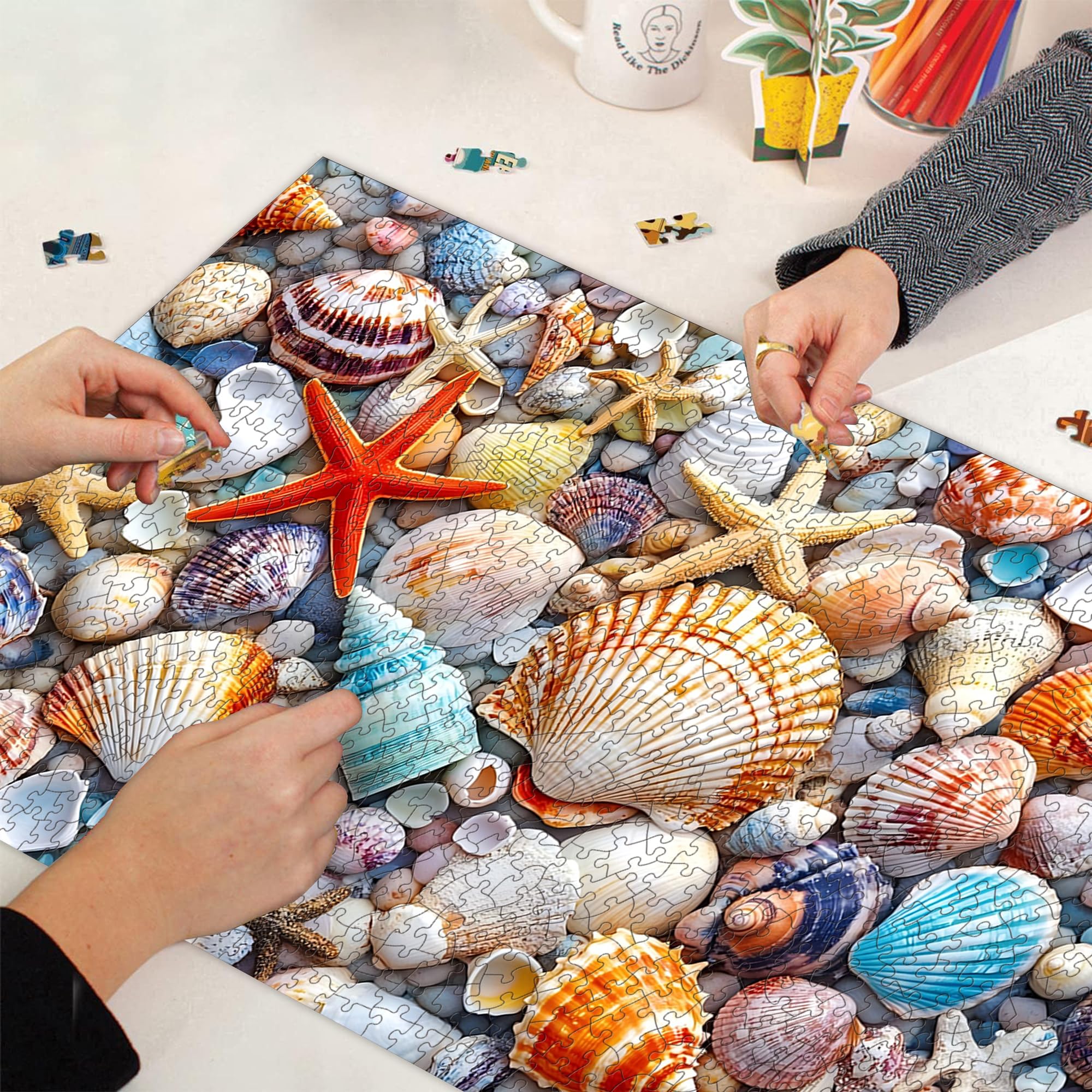 Bimkole Conchiglia Puzzle per Adulti 1000 Pezzi, Stella Marina Puzzle Di Carta Da 1000 Pezzi - Divertente E Stimolante Puzzle Decorativo per La Famiglia, Ottima Idea Regalo, 80 X 41 cm