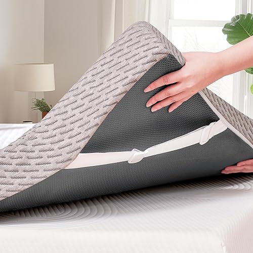 Miniatura 1 de CHUN YI Cubrecolchón de espuma viscoelástica de 3 pulgadas, tamaño matrimonial, de gel de ventilación refrescante, protector de colchón de alta