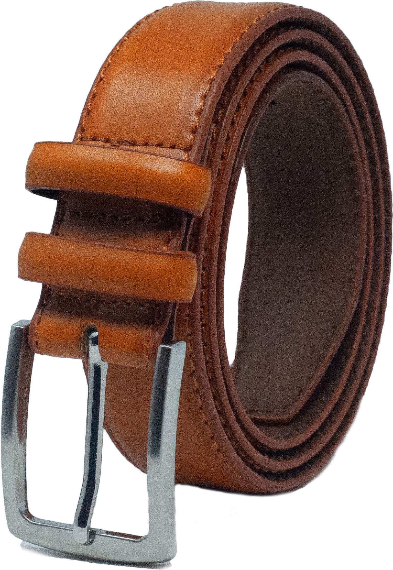Mens 33mm Double Loop Leather Belt