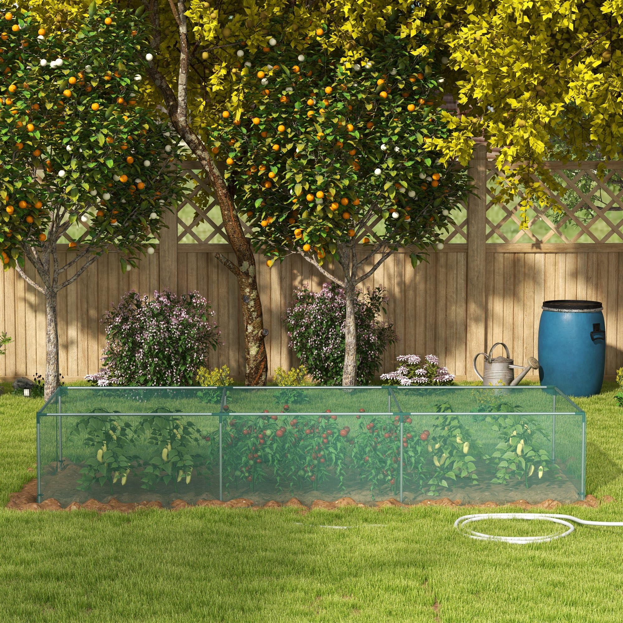 Outsunny Serre de Jardin Serre à Tomates Filet HDPE125 x248 x 62,5 cm | Protection, Porte Zippée Enroulable