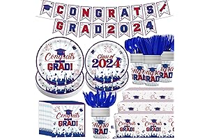 2024 Red and Blue Graduation Party Supplies for 24 Guests