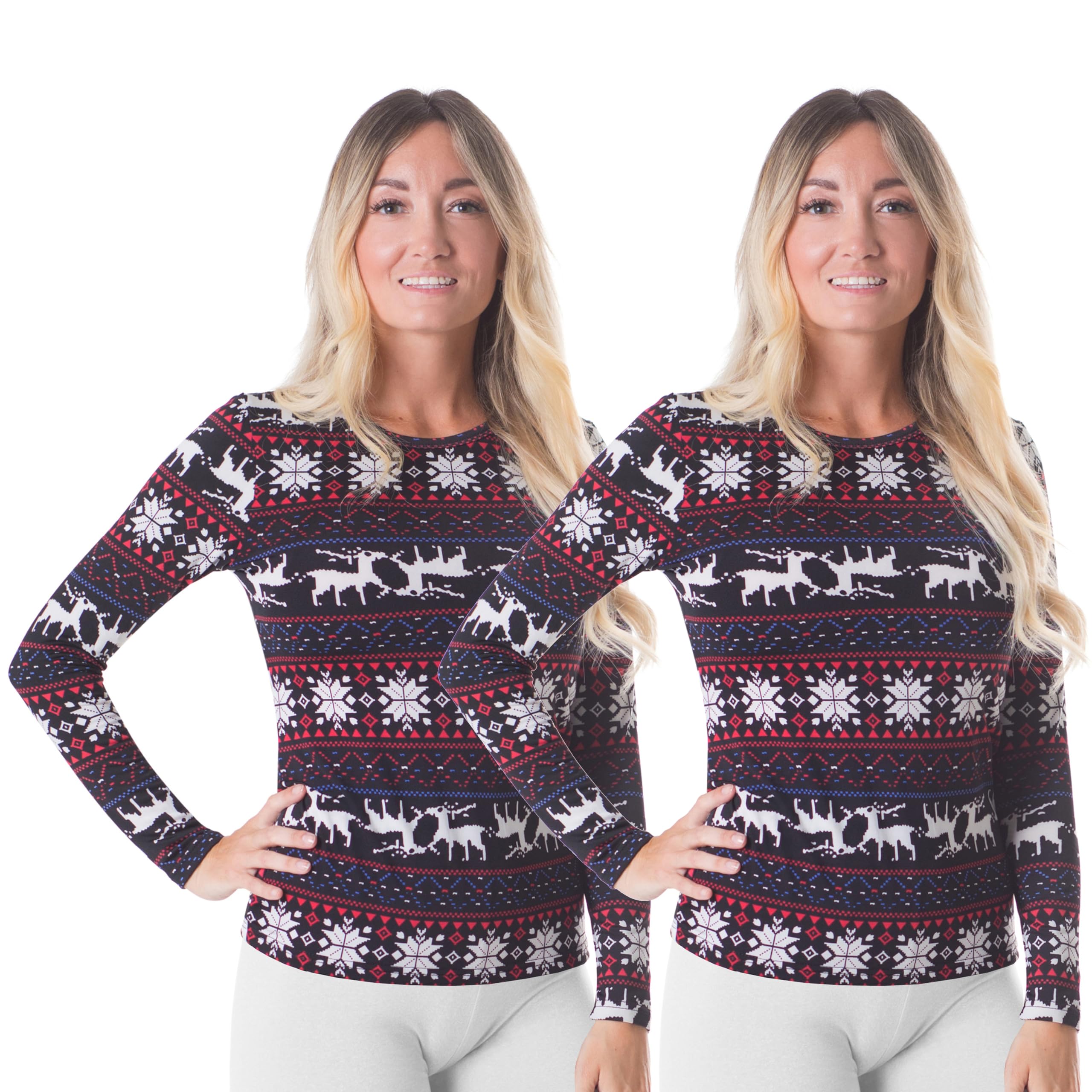 ROCKY Thermal Shirts Women Fleece Lined Long Sleeve Shirt Women Thermal Underwear Top Womens Long Johns Tops Base Layer