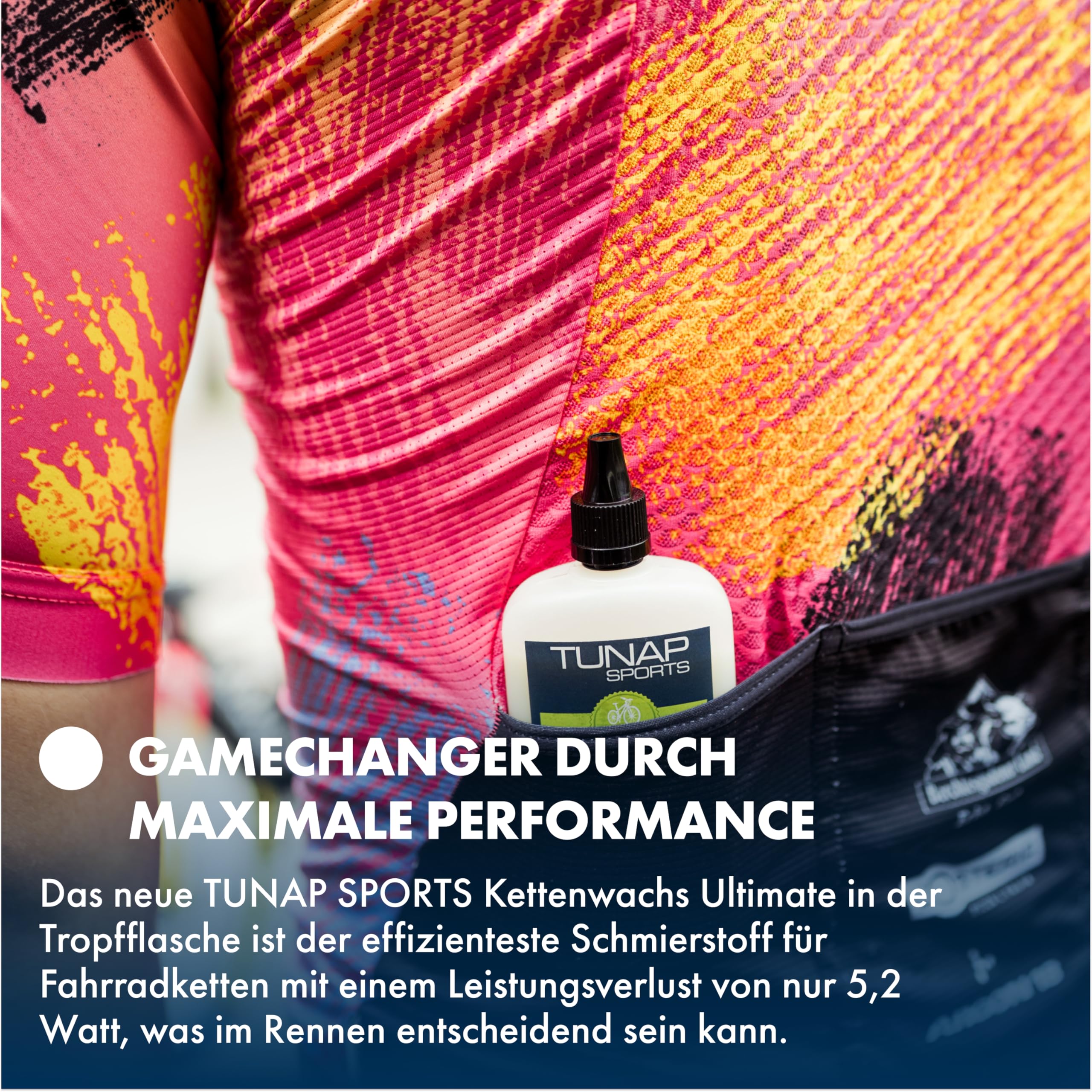 TUNAP SPORTS Flacone contagocce Ultimate – 100 ml | Matrice di cera grassa con particelle di ceramica per catene di biciclette | E-Bike Ready | Made in Germany