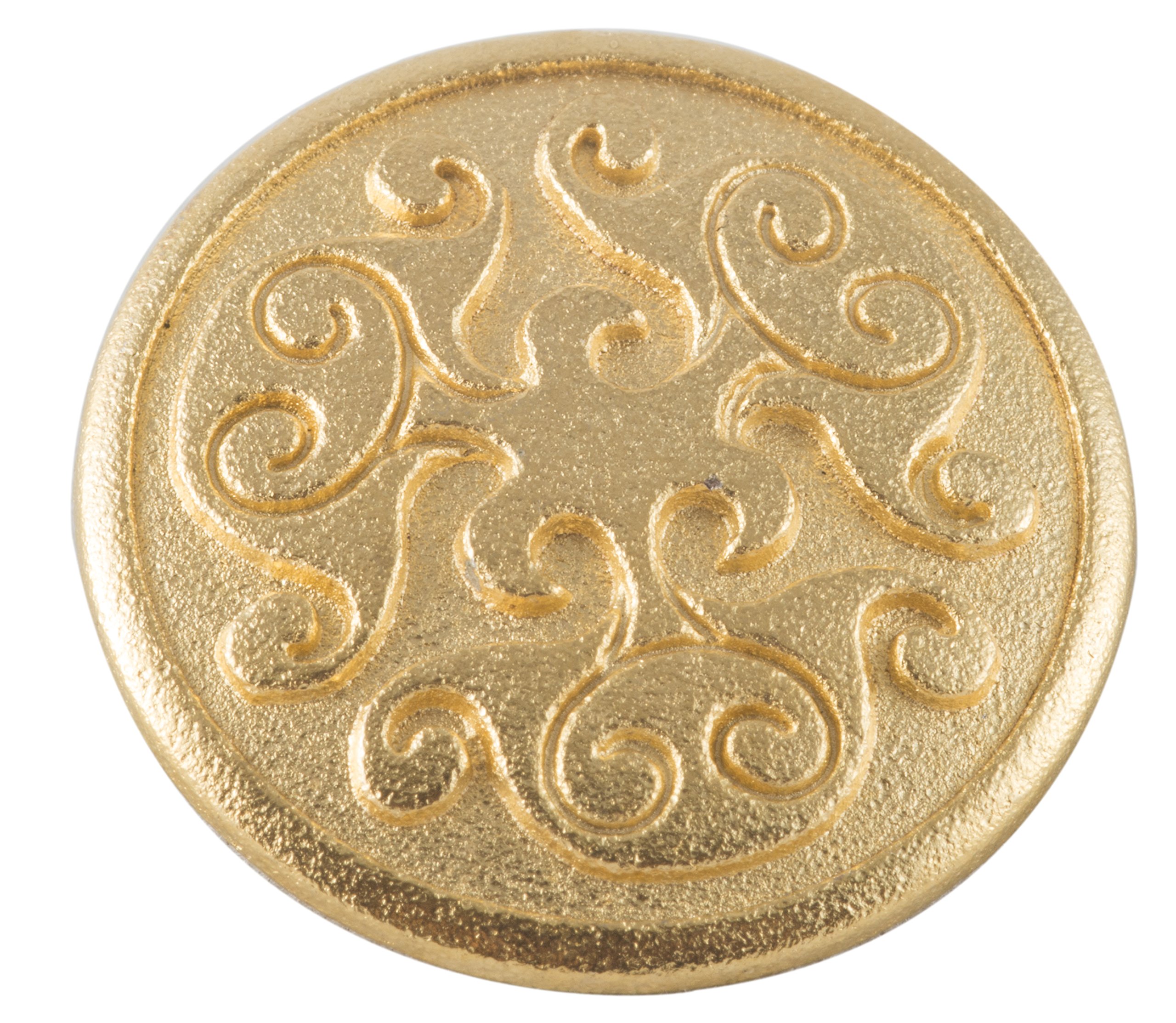 Renaissance Swirl Metal Button in Polished Gold Finish 3/4" (18mm)