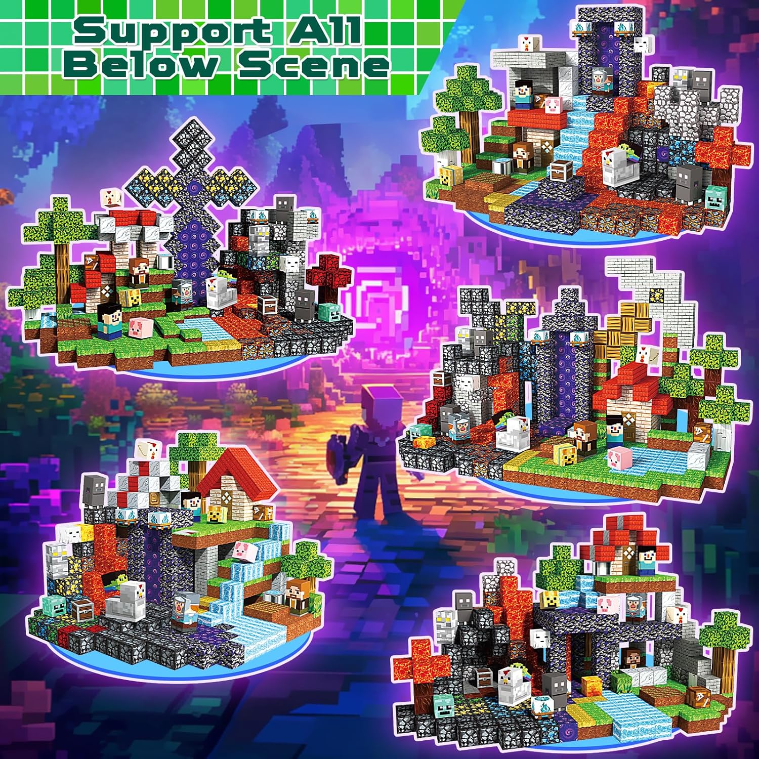 Magnetic Blocks - 500 PCS Magnetic Building Blocks Cubes, Magnet Toys for Kids Age 3+, Toy Building Set for Kids, Magnets Stacking Construction Easter Birthday Gifts for Boys Girls Age 4-8, 8-12