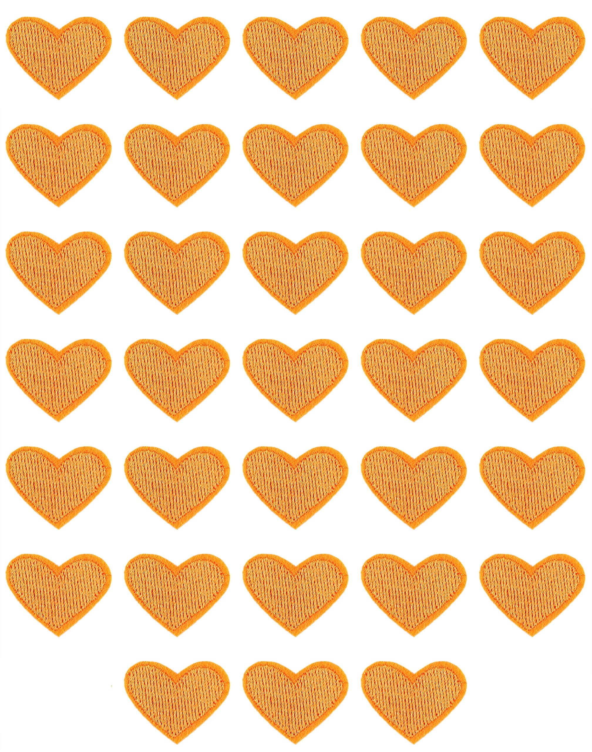 MSCFTFB 33 Pieces Small Heart Iron on Patches Sew Embroidered Patches Appliques Garment Embellishments for Clothing Jackets Backpack Shoes Repairing