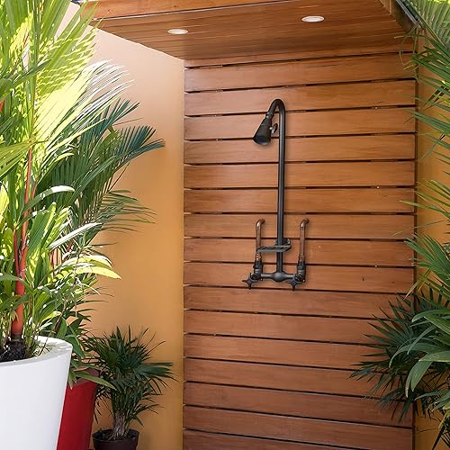 Miniatura 4 de Homewerks 3070-252-MB-WS Kit de utilidad para exteriores, cabezal de ducha expuesto a la corrosión con jabonera, resistente a la corrosión, negro