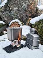 iBasingo Titán Katonai Vízpalack Kemping Főzőkészlet 3 részes Könnyű Kanna Pohár 1100ml 4