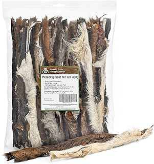 Kaureks Natur Hundeleckerlies, Pferdekopfhaut mit Fell Stangen 800g ca. 30 cm natürliche Zahnpflege für Hunde, wie Pferdeknochen product image