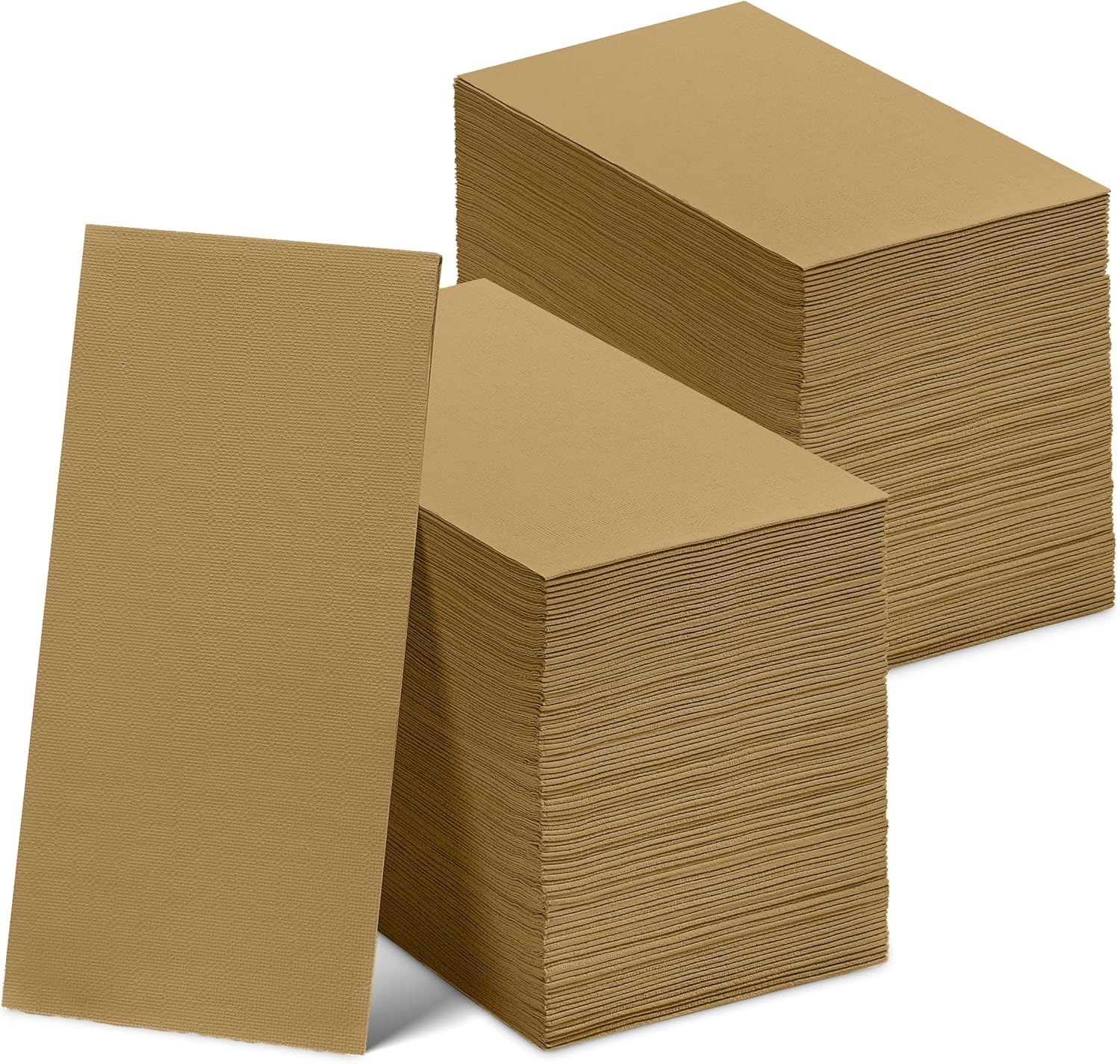 300 Pack Disposable Wood Napkins Paper, 3-Ply, 12" x 17" Gold Paper Napkins, Decorative Hand Guest Towels, For Wedding, Kitchen or Event