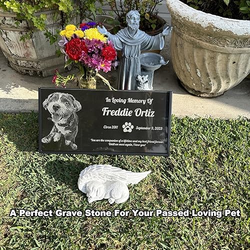 Miniatura 4 de Placa conmemorativa personalizada para mascotas, perros, gatos, lápida grabada personalizada, piedra conmemorativa para un ser querido perdido,