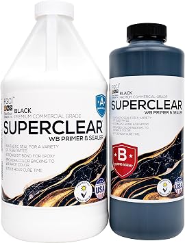Superclear Waterborne Epoxy Resin Primer and Sealer Black 75 Gallon Kit, Bonding Primer for Concrete, Wood, Metal, Low Odor Water Based Formula, Made in the USA