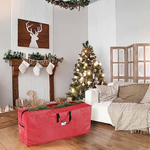Miniatura 5 de Elf Stor - Paquete de 2 bolsas de almacenamiento para Navidad, para guardar un árbol artificial de hasta 9 ft en cada bolsa y proteger decoraciones