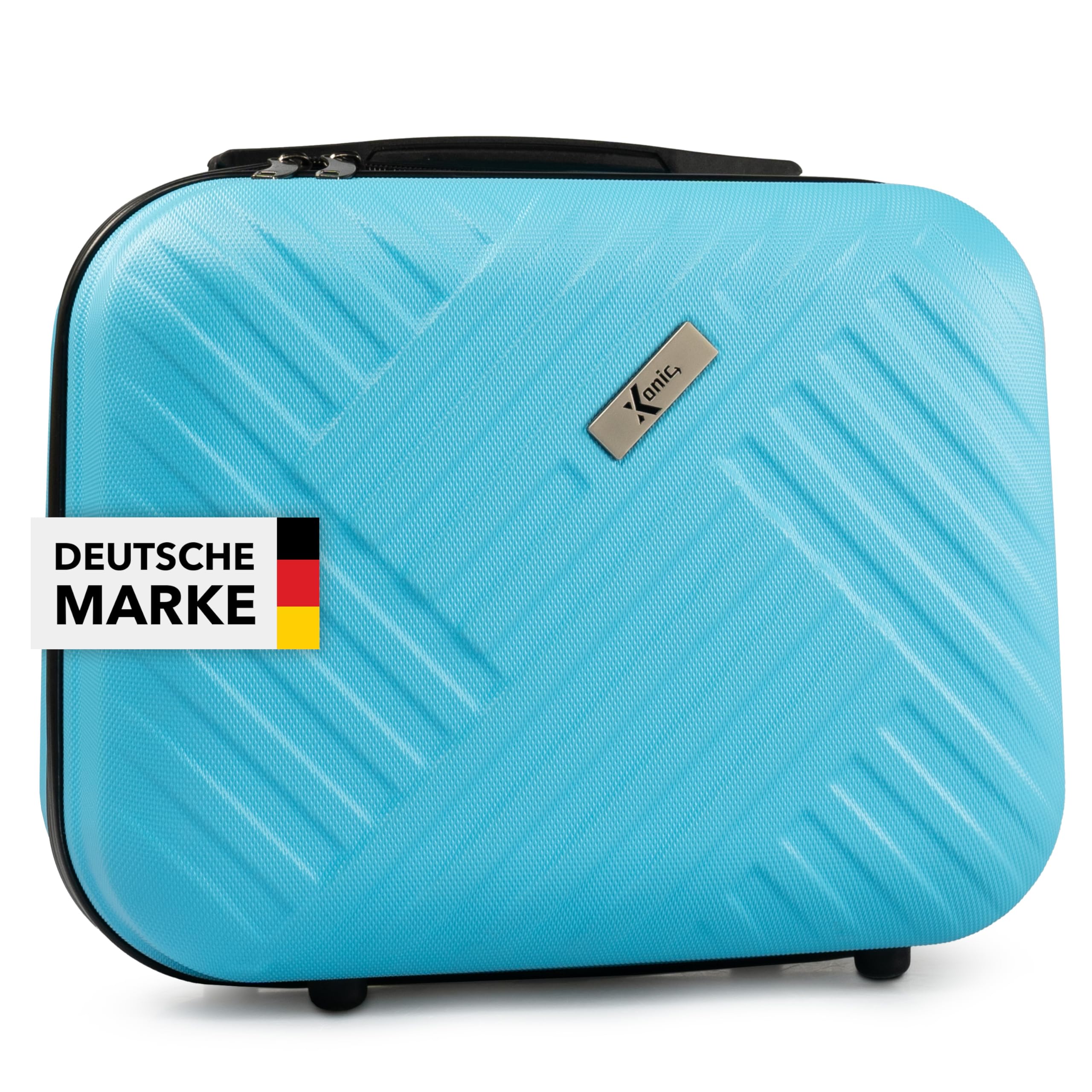 Xonic® Design Kosmetikkoffer aus ABS Hartschale – Robustes Beautycase als Handgepäck - Kosmetiktasche für Reisen – leicht & stabil (Neon Blue)