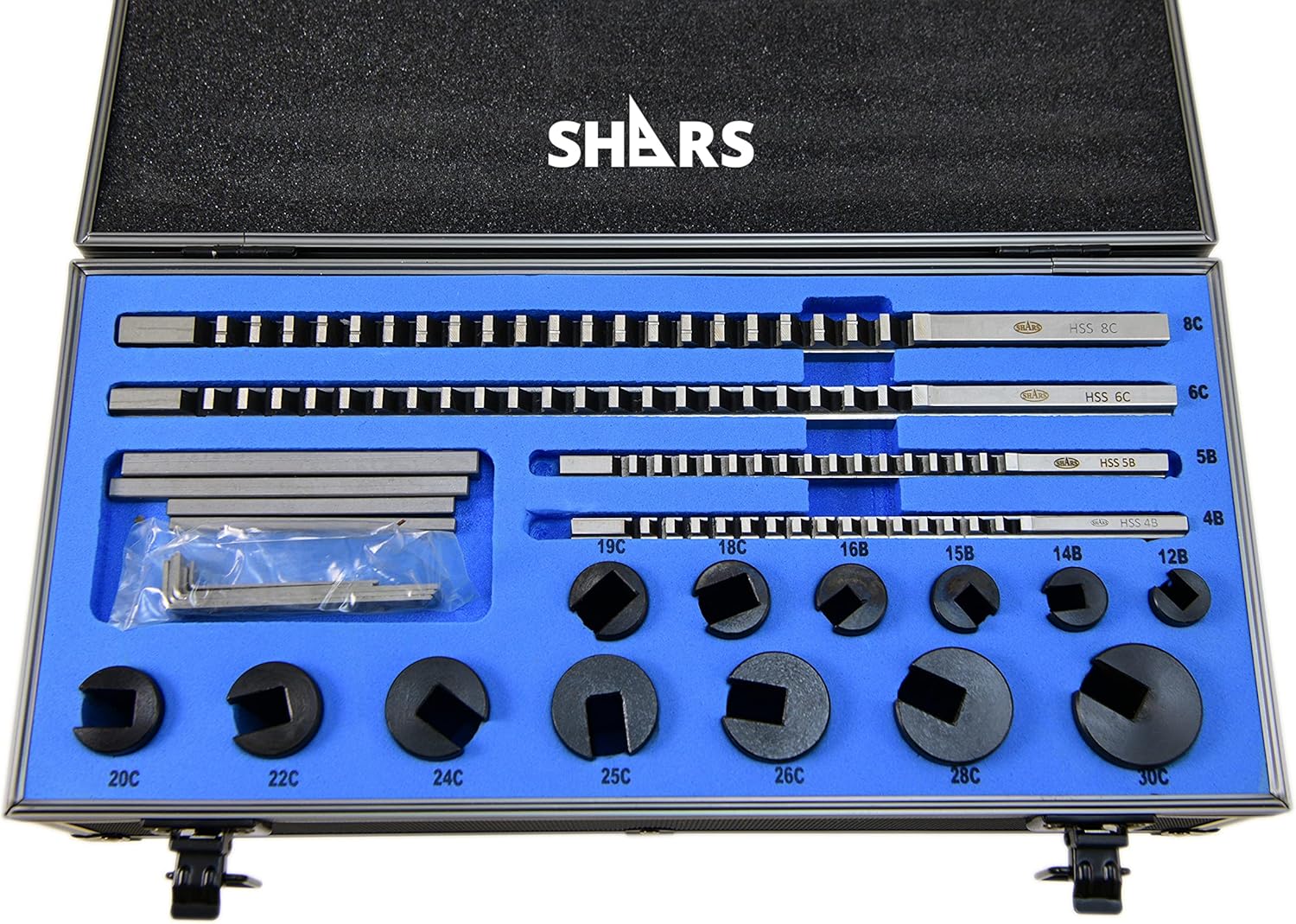 Shars No.70 Metric Precision Hss Keyway Broach 22 PCS Set 404-9627 R