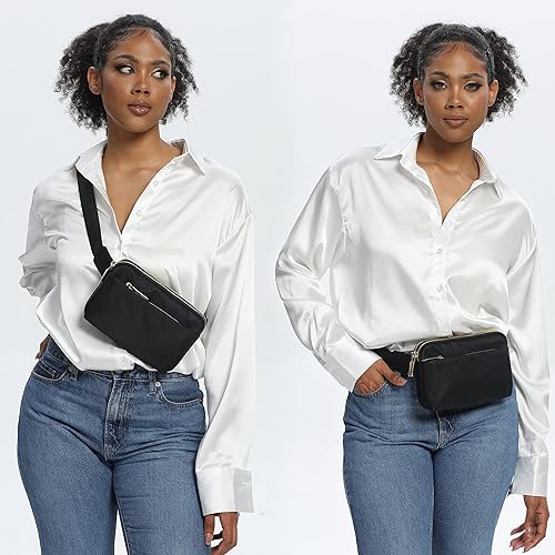 Miniatura 2 de UTO Riñonera cruzada para mujer, a la moda, cinturón, pecho, cintura, cadera, para ir de compras al aire libre, viajes, senderismo