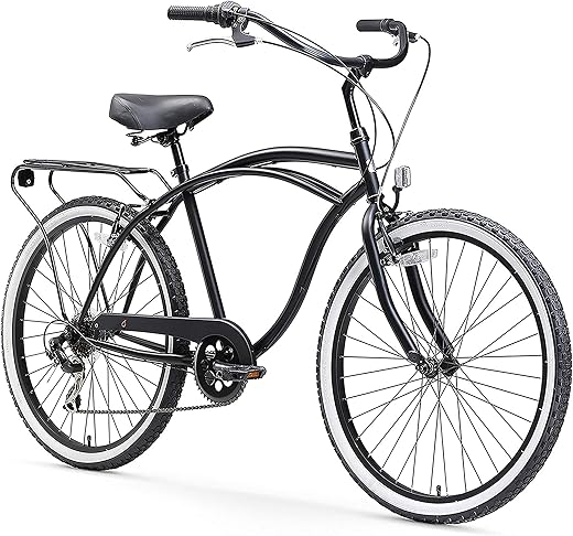 sixthreezero Around The Block Men’s Beach Cruiser Bicycle OR eBike 250W and 500W Electric Bike, 24-Inch and 26-Inch