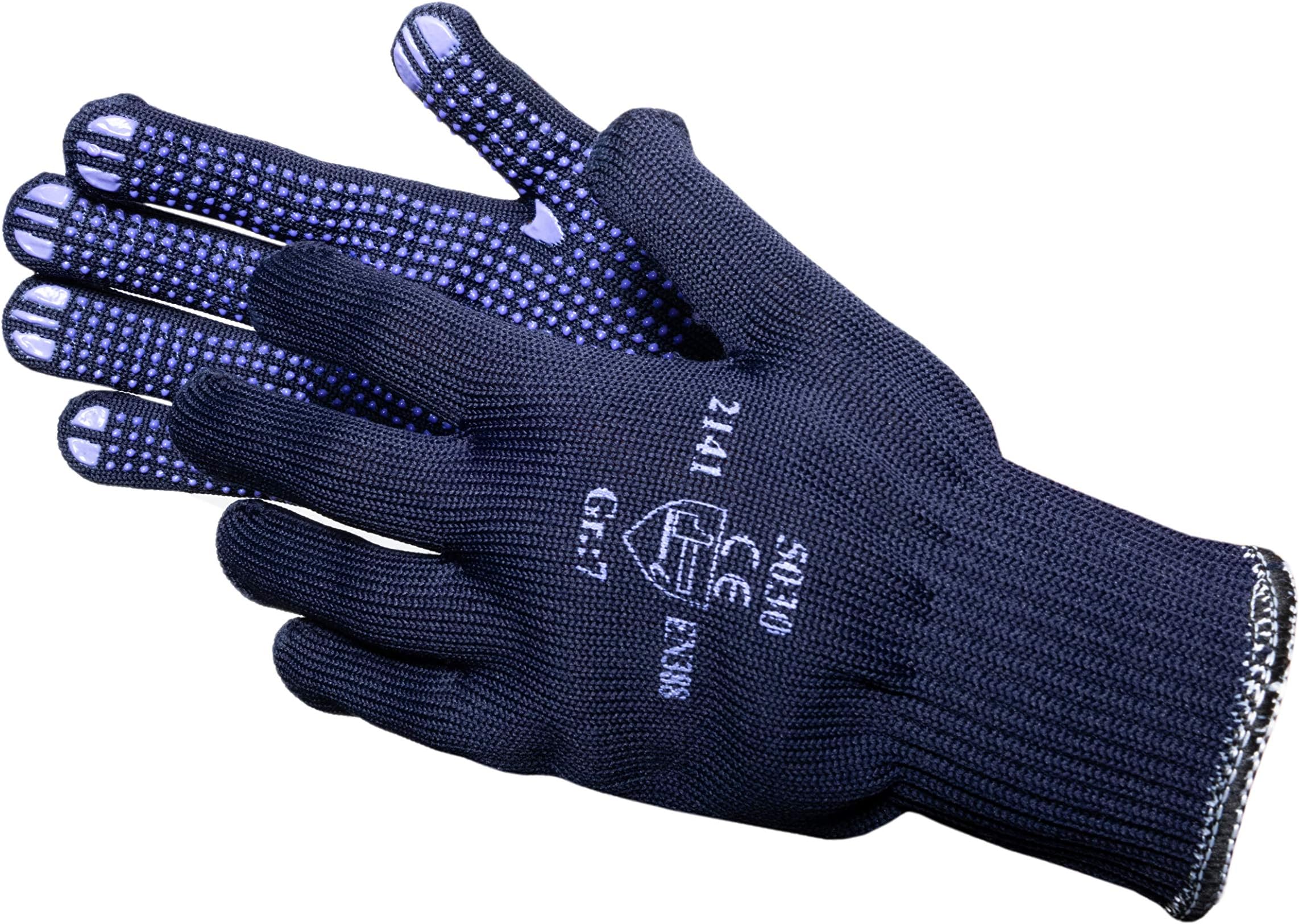 JAH Knitted Cotton/Polyamide Gloves with PVC Grip Dots – Non-Slip Grip for Warehouse, Assembly & Shipping